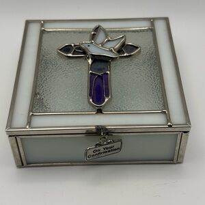 Stained Glass Confirmation Box with Cross